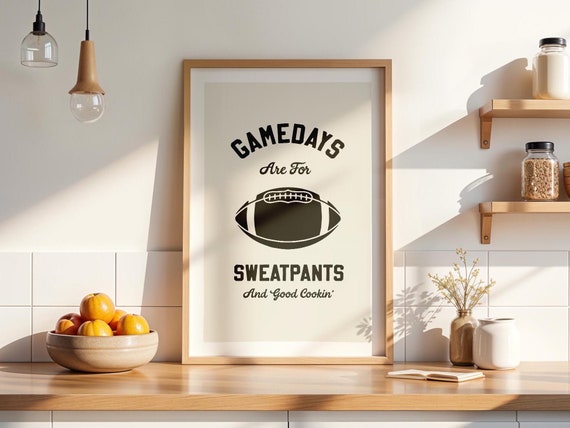 Football Gameday Print Retro Kitchen Art Decor Football Kitchen Wall Art Retro Football Poster Kitchen Gift For Home