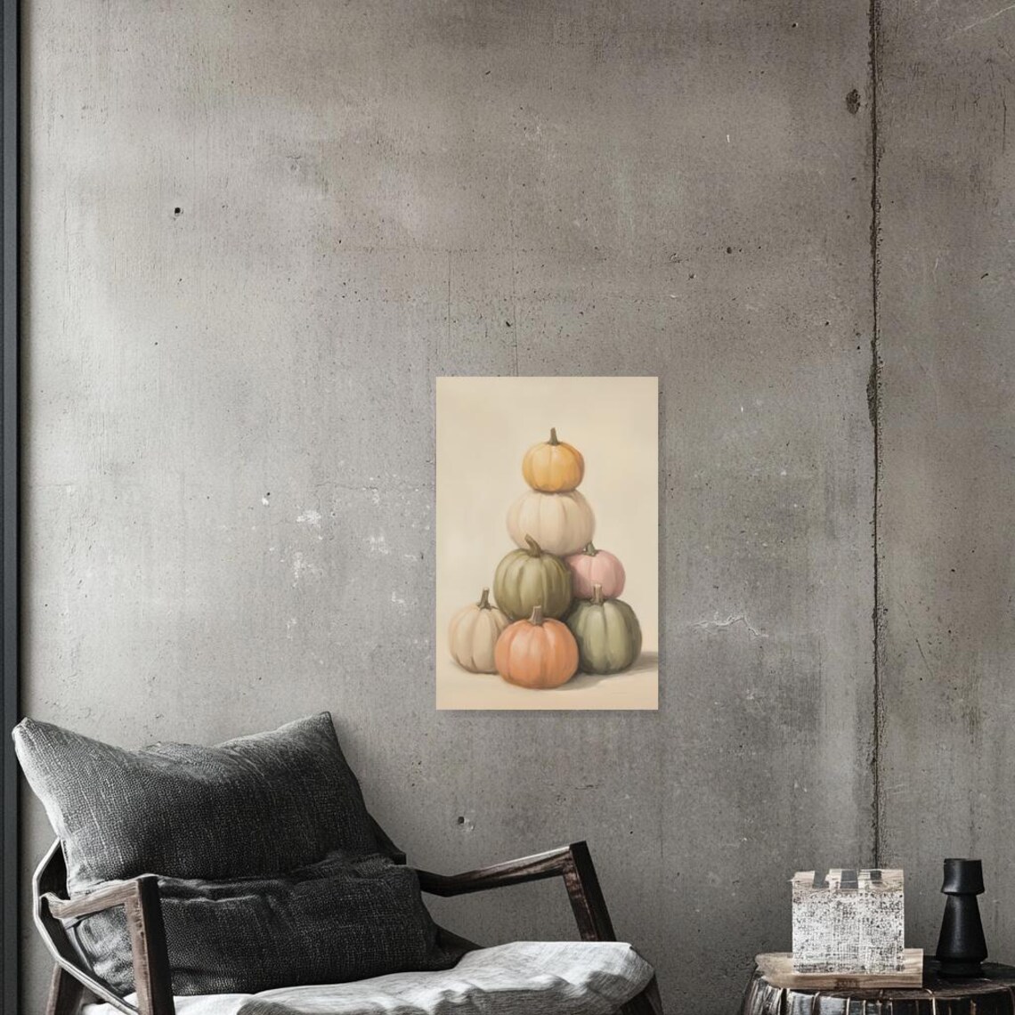 Harvest Pumpkin Stack, Still Life Masters Inspired - Image 2