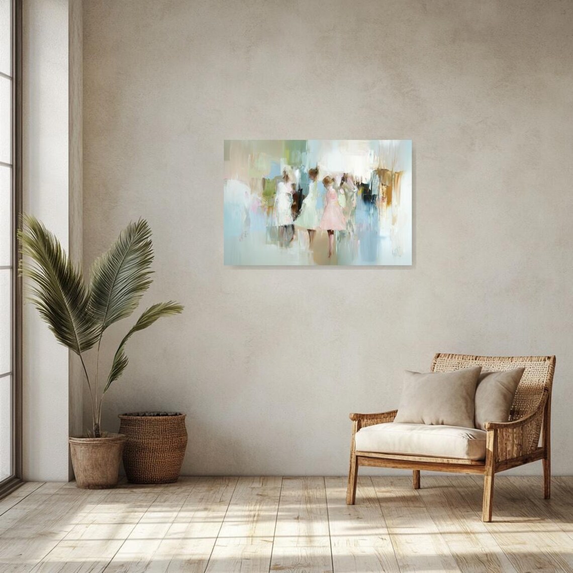 Impressionist Women in Soft Pastel Dresses Together in Soft Brushstrokes Poster - Image 3