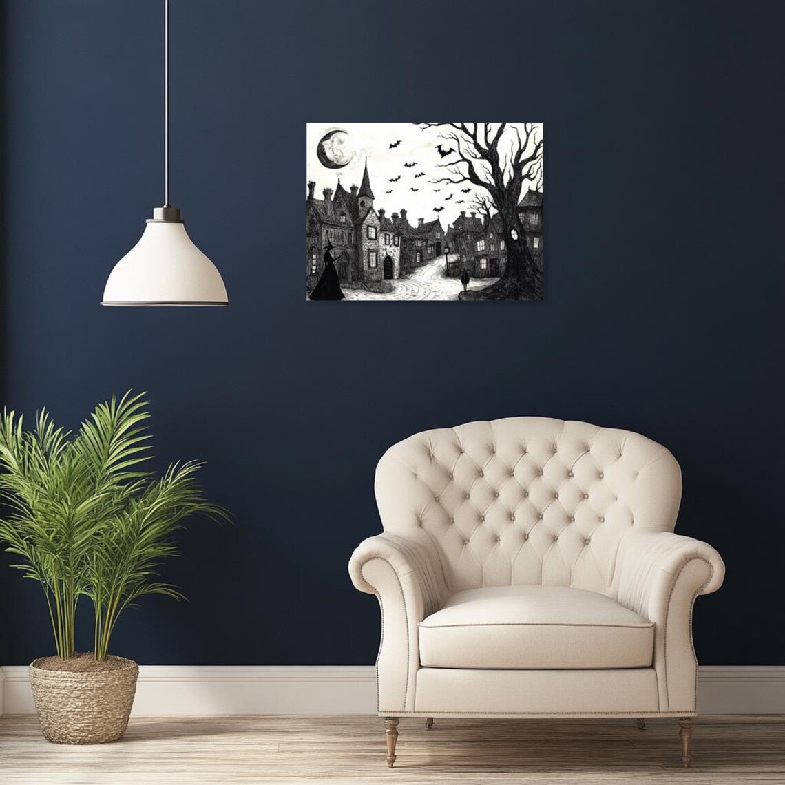 Gothic Village Halloween Decor, Haunted Scene - Image 2