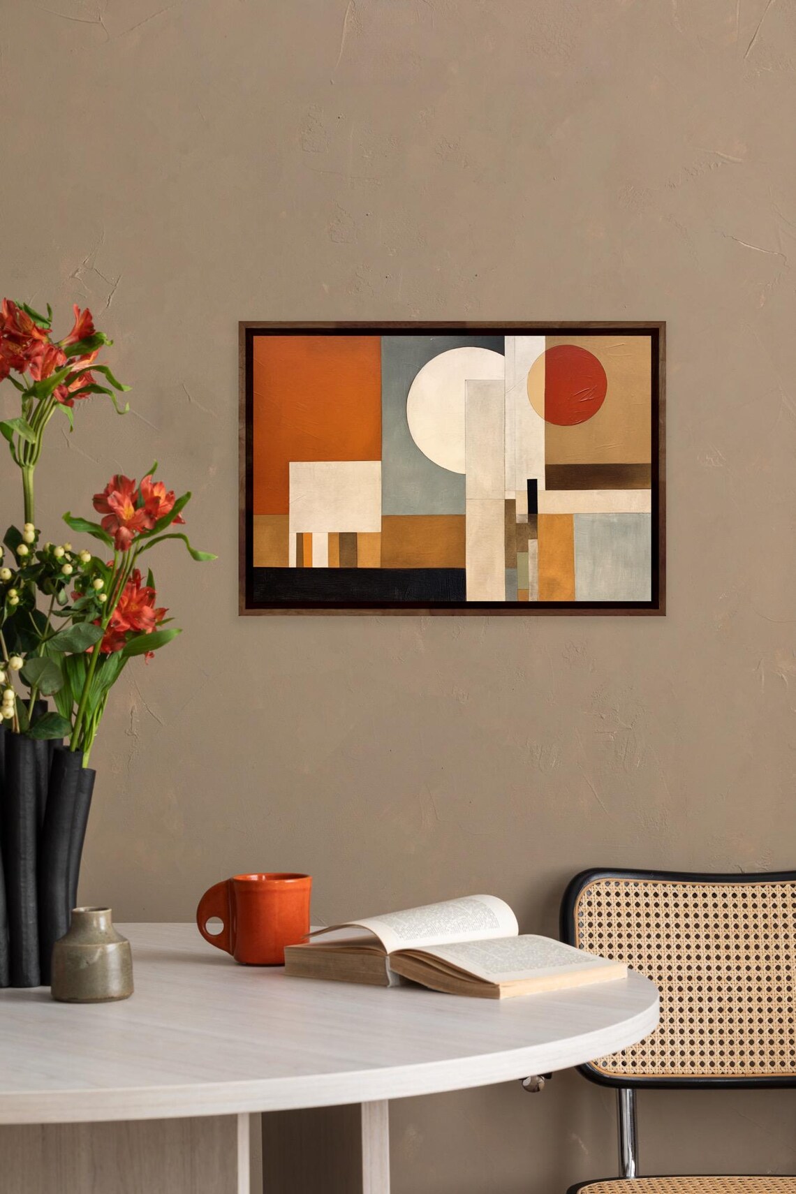 Custom Abstract Geometric Circles Squares Print - Image 2