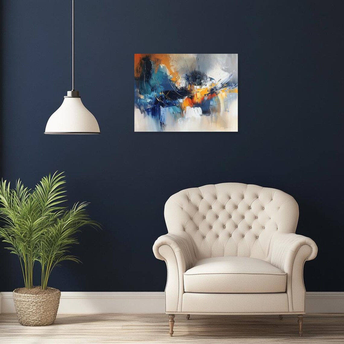 Van Gogh Inspired Abstract, Modern Home Decor - Image 2