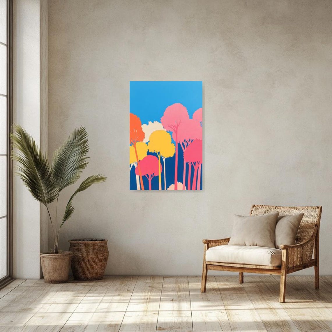 Vibrant Colorful Tree Landscape Print Modern Home Decor Bright Wall Art Inspired By Alex Katz - Image 3