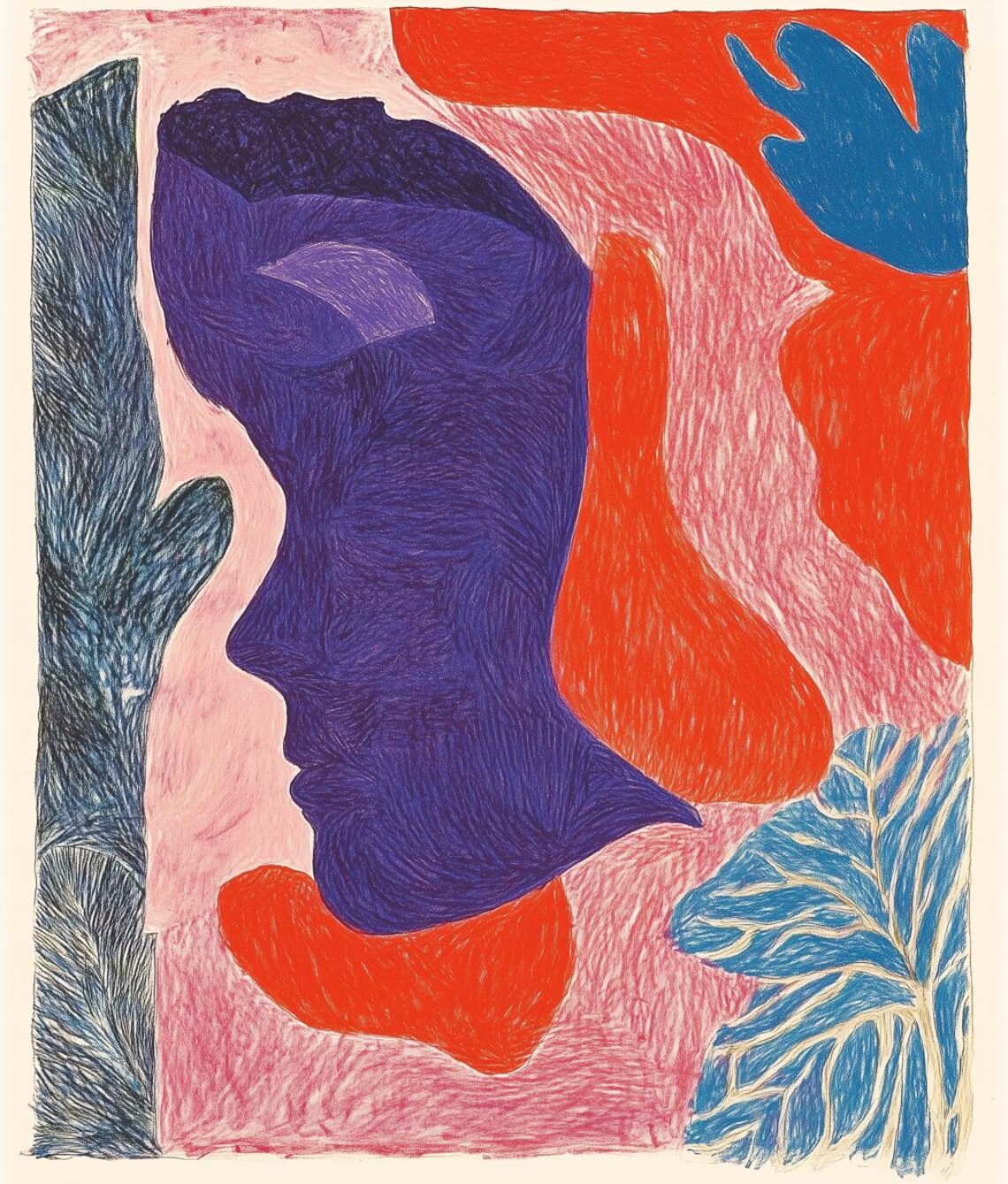 Matisse Inspired Bold Shapes Modern Wall Art Print
