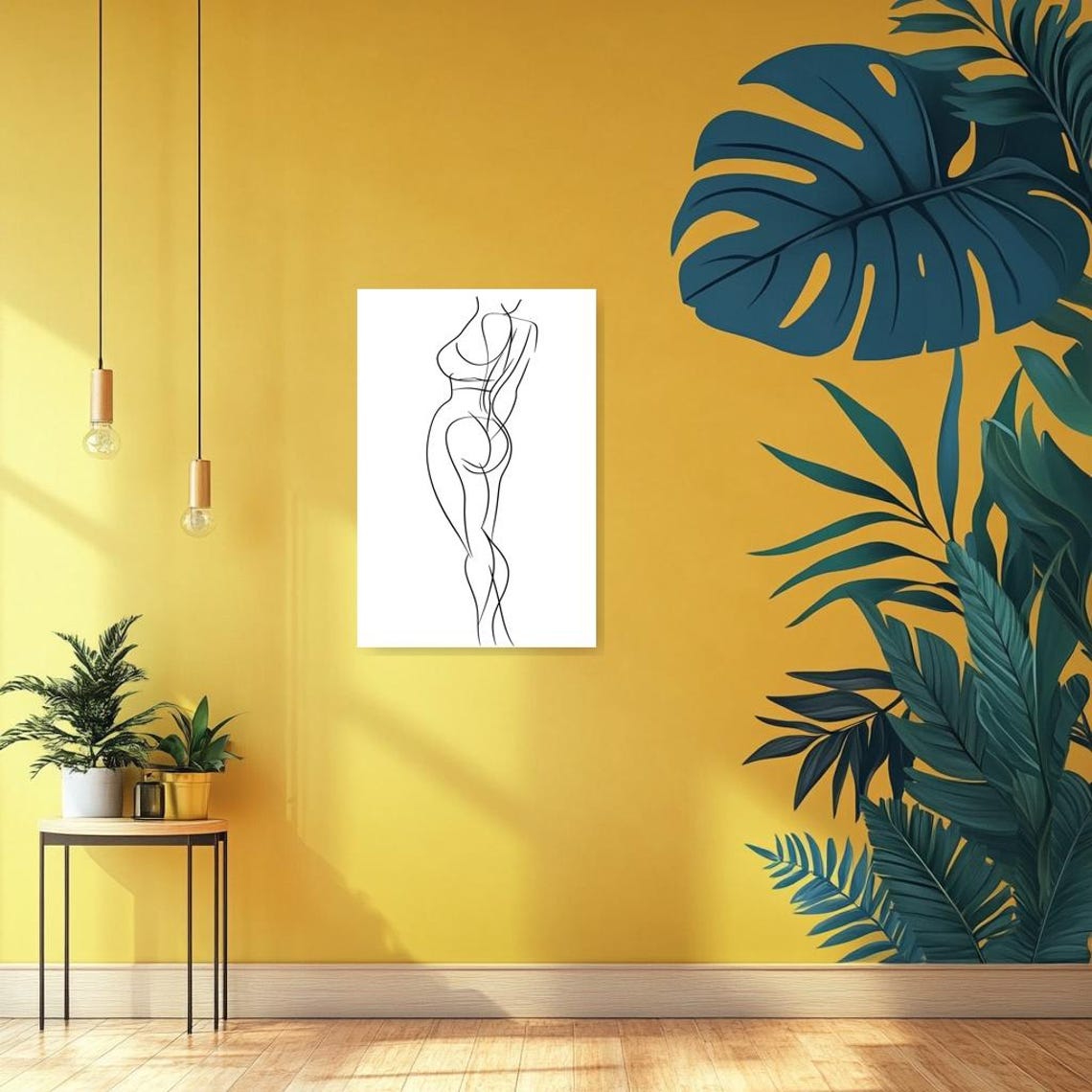 Minimalist One Line Drawing of a Female Body Silhouette Poster - Image 2