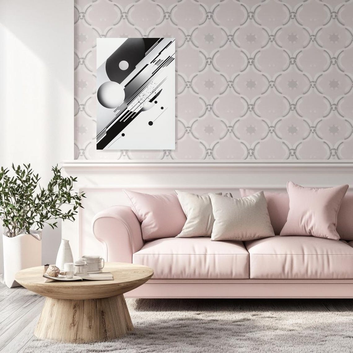 Monochrome Geometric Print Inspired By Modern Artists For Contemporary Wall Art And Home Decor - Image 3