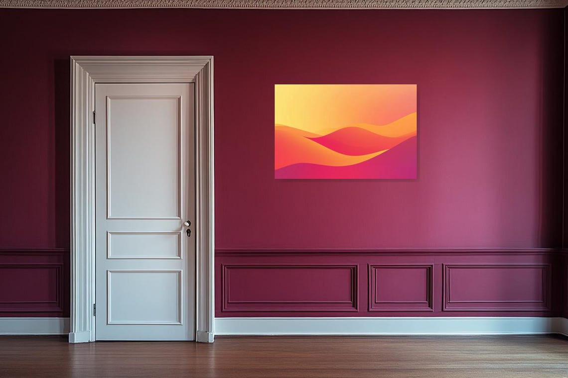 Orange Pink Wave Layers Warm Gradient Modern Abstract Poster - Image 2
