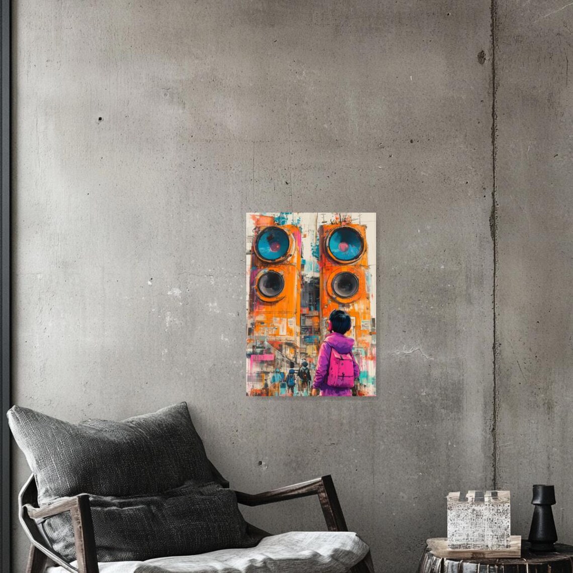 Urban Street Art Giant Speakers Headphones Music Culture Poster - Image 3