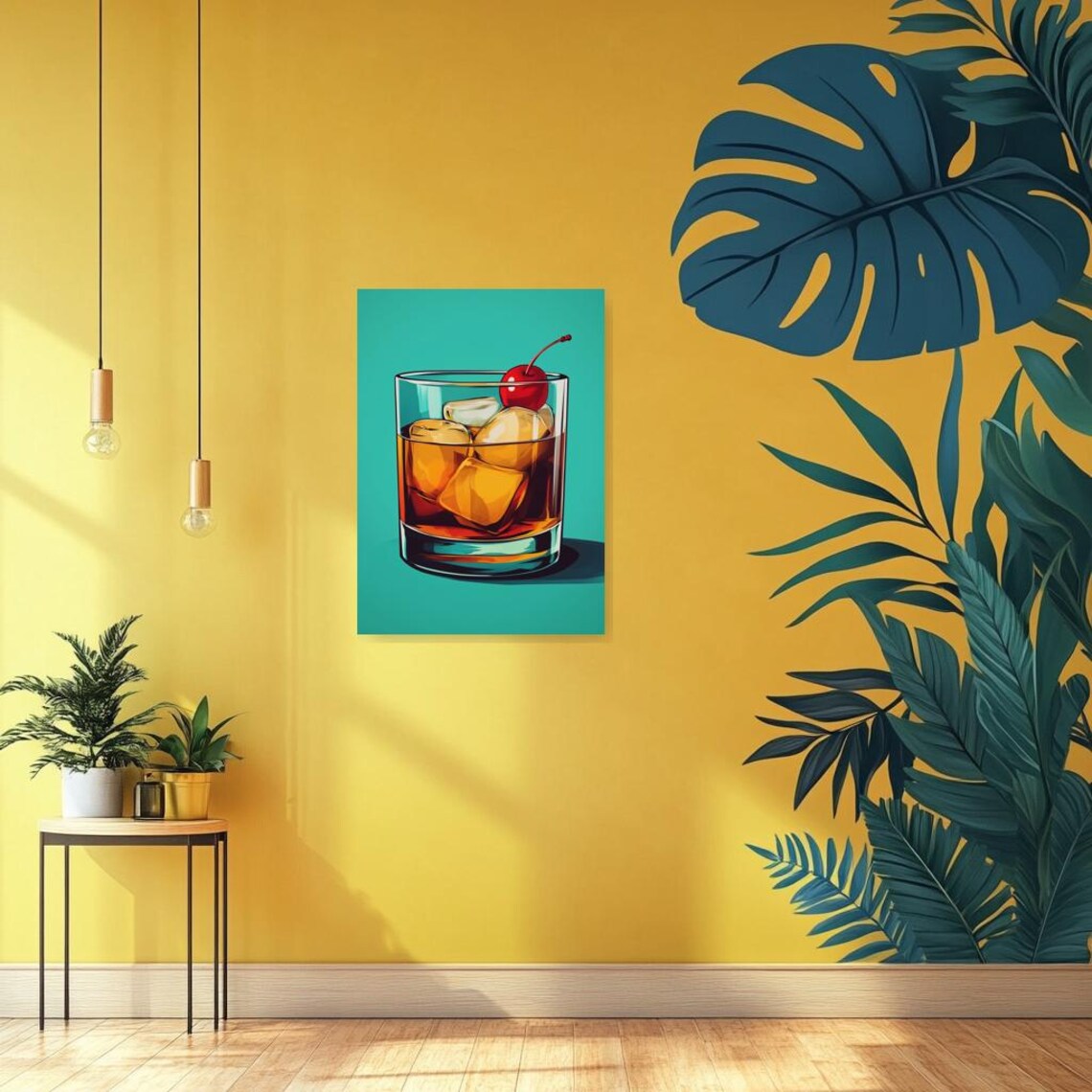 Whiskey Glass Pop Art, Cocktail Wall Art Print - Image 2