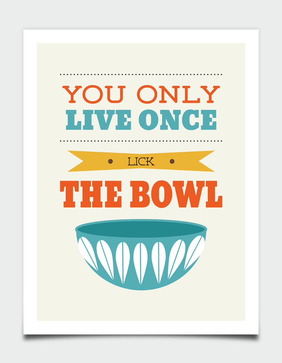 Lick The Bowl Kitchen Decor, Mid-Century Art Print - Image 2