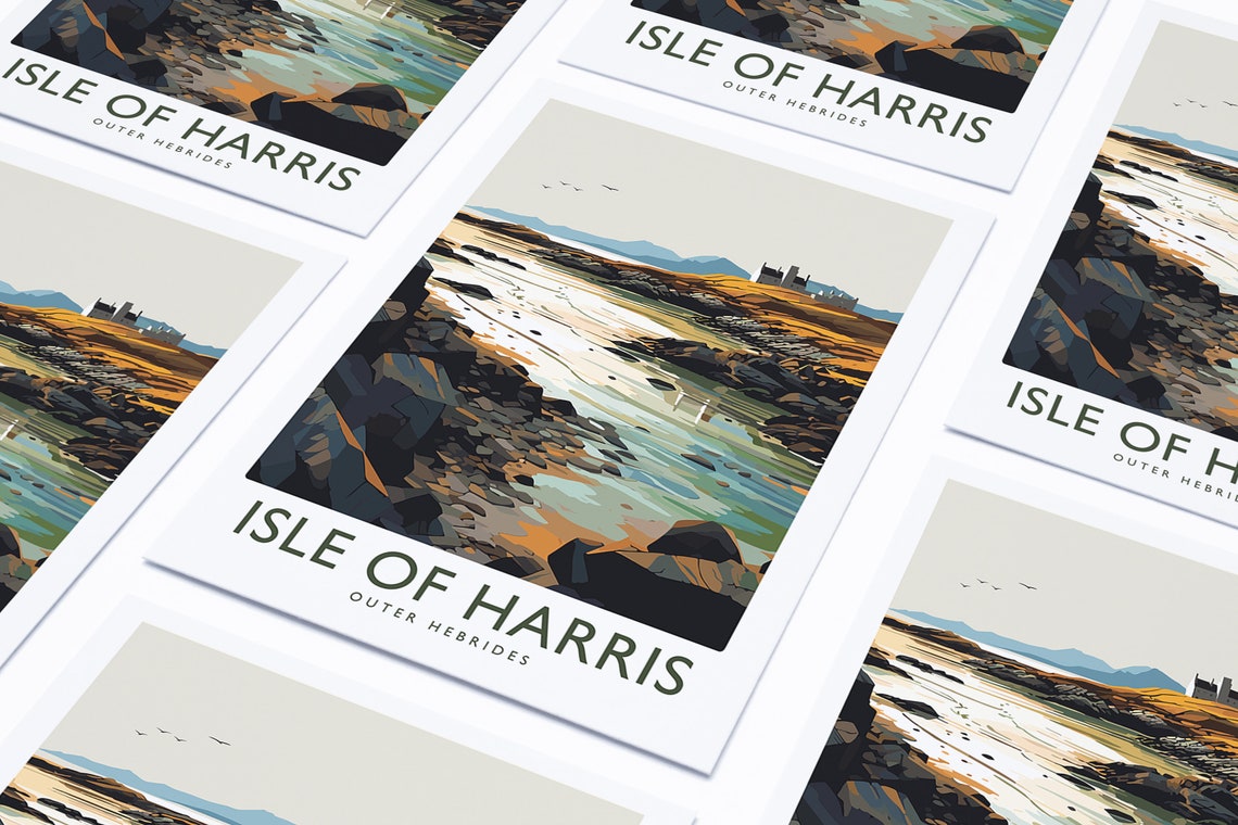 Isle of Harris Outer Hebrides Scotland Rocky Shore Travel Poster - Image 2