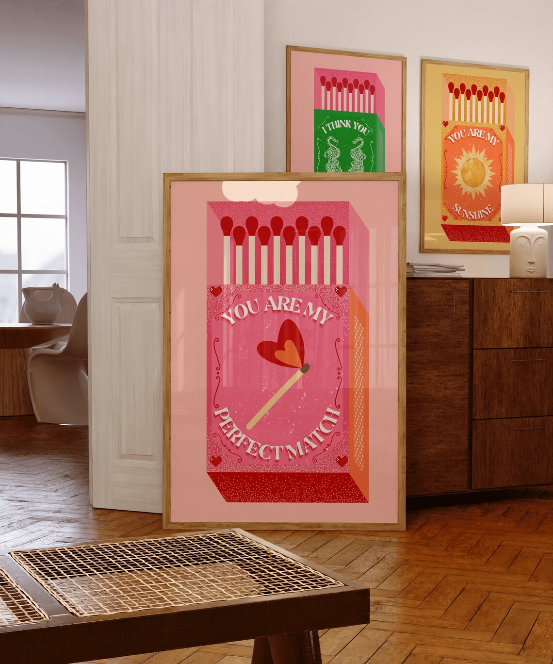 You Are My Perfect Match Retro Matchbox Poster