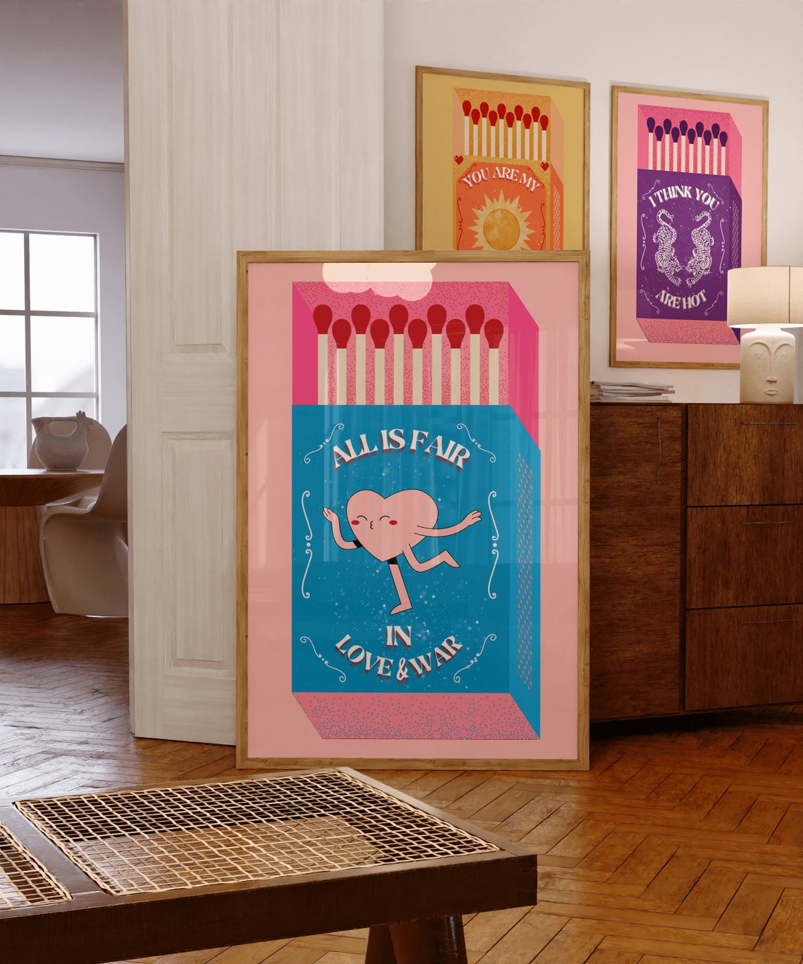 All Is Fair in Love and War Dancing Heart Matchbox Art Poster