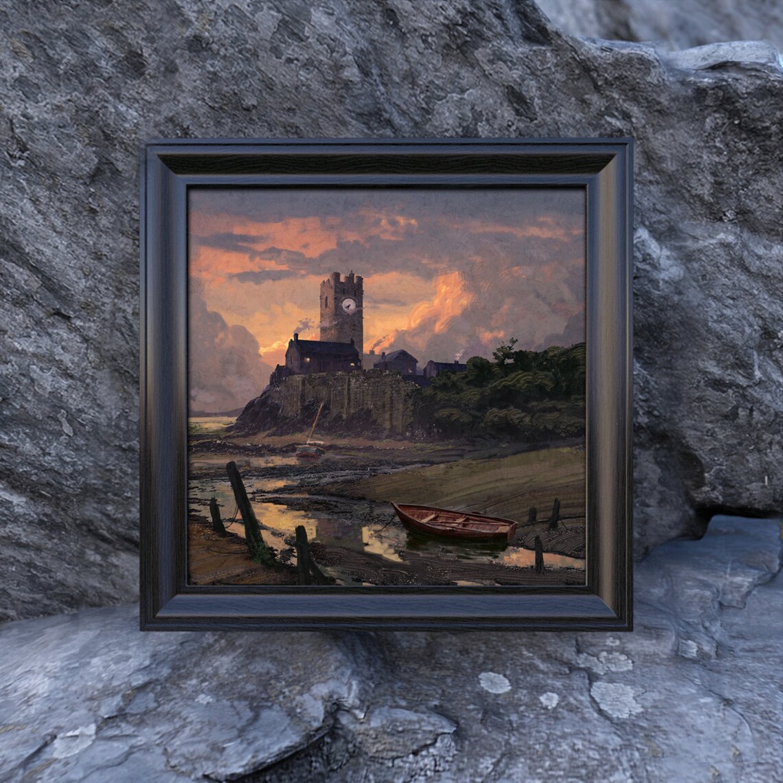 Pirate Ship Print, Innsmouth Nautical Sunset Poster