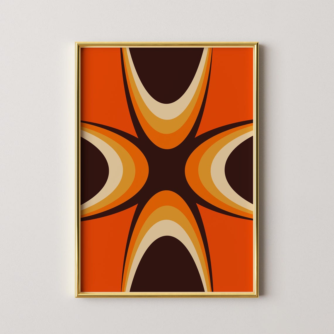 Retro Arch Sunset Stripes Geometric Bold 70s Orange Abstract Print
