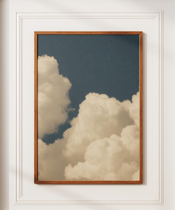 Cloud Wall Art Blue Wall Art Abstract Art Print Minimalist Wall Art Indigo Art Maximalist Decor Sky Wall Art Night Sky Print Gift