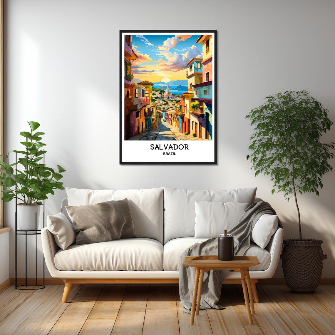 Salvador Travel Print Salvador Poster Brazilian Art Print Brazil Lover Gift Wall Hanging Art Home Office Decor Salvador Illustration - Image 2