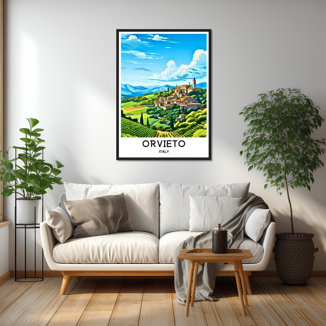 Orvieto Hilltop Town Vineyards Umbria Italy Countryside Travel Poster - Image 2