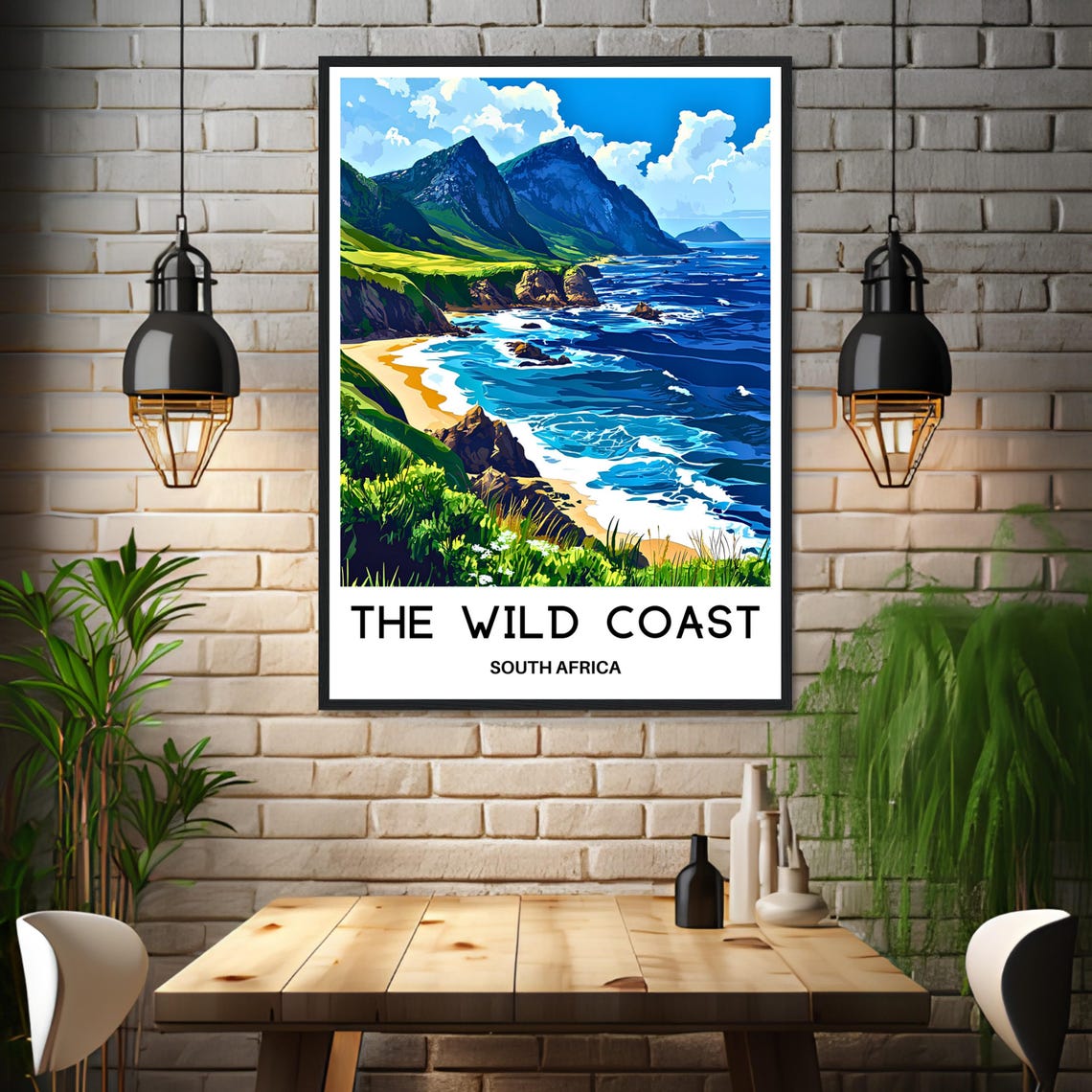 The Wild Coast South Africa Green Cliffs Peaks Ocean View Poster - Image 3