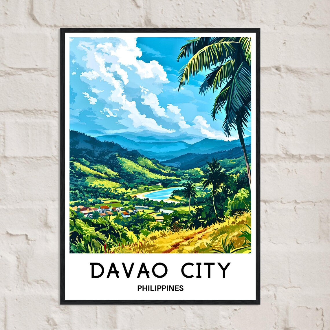 Davao City Philippines Tropical Hills Coast Lush Travel Poster - Image 2