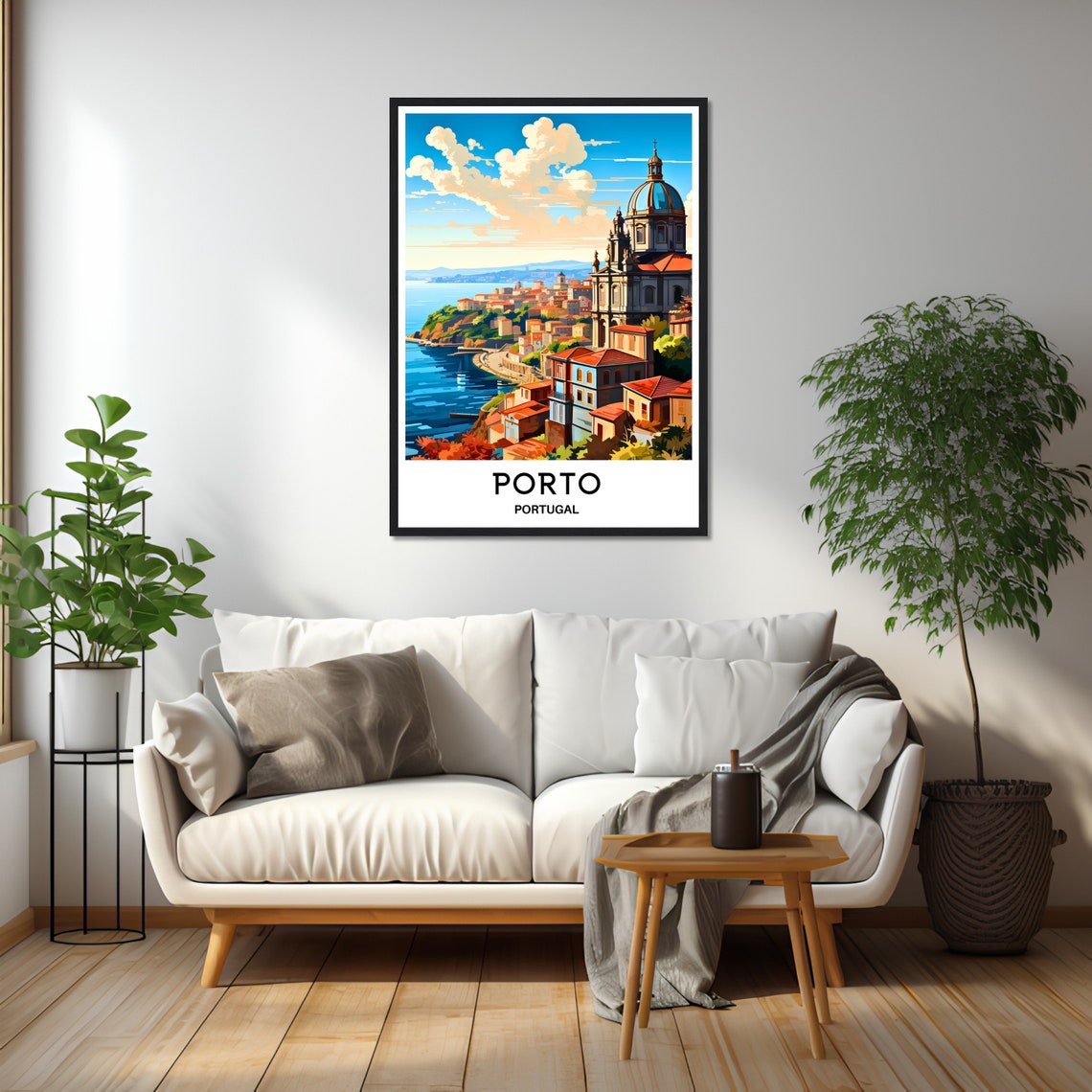 Porto Travel Print Porto Poster Portuguese Art Print Portugal Lover Gift Wall Hanging Art Home Decor Porto City Illustration - Image 2