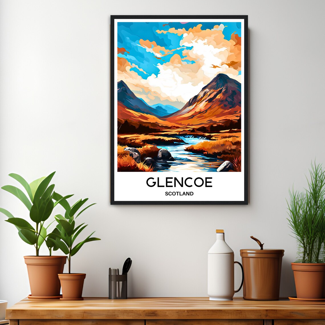 Glencoe Travel Poster Glencoe Travel Print Glencoe Scotland Print Glencoe Art Print Glencoe Wall Art Scotland Travel Gift Glencoe Print Gift - Image 3