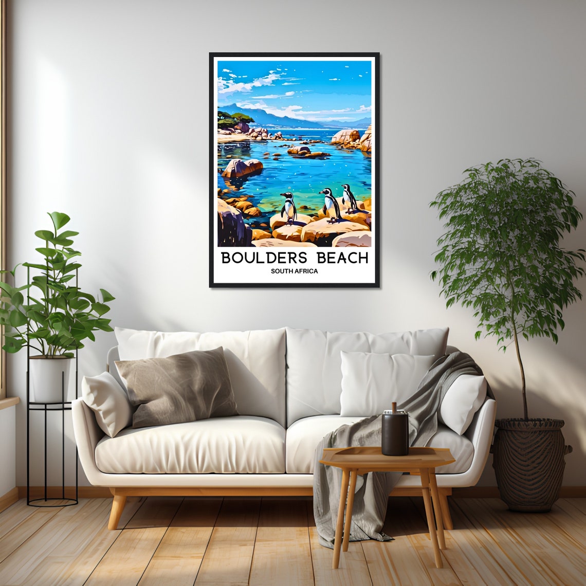 Boulders Beach South Africa Penguins On Rocks Ocean Travel Poster - Image 2