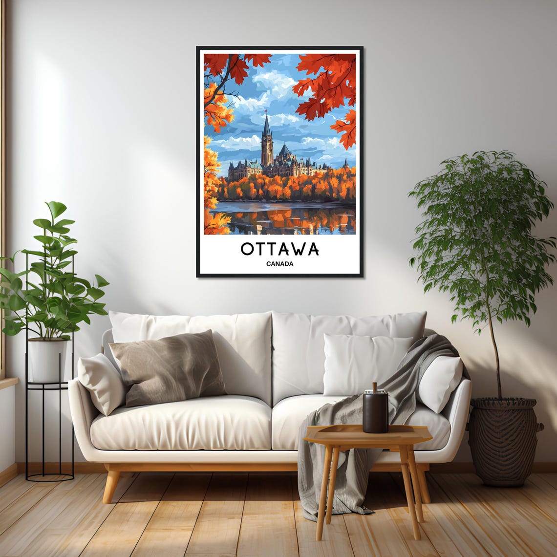 Ottawa Canada Parliament Hill Autumn Vintage Travel City Art Poster - Image 2