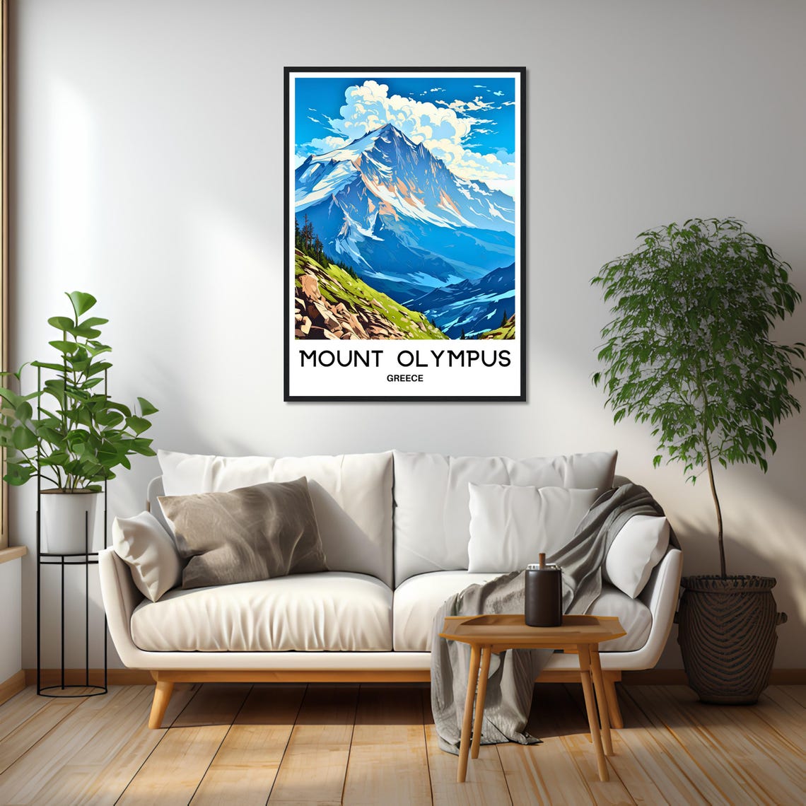 Mount Olympus Greece Snow Capped Peak Mythic Mountain Travel Poster - Image 2