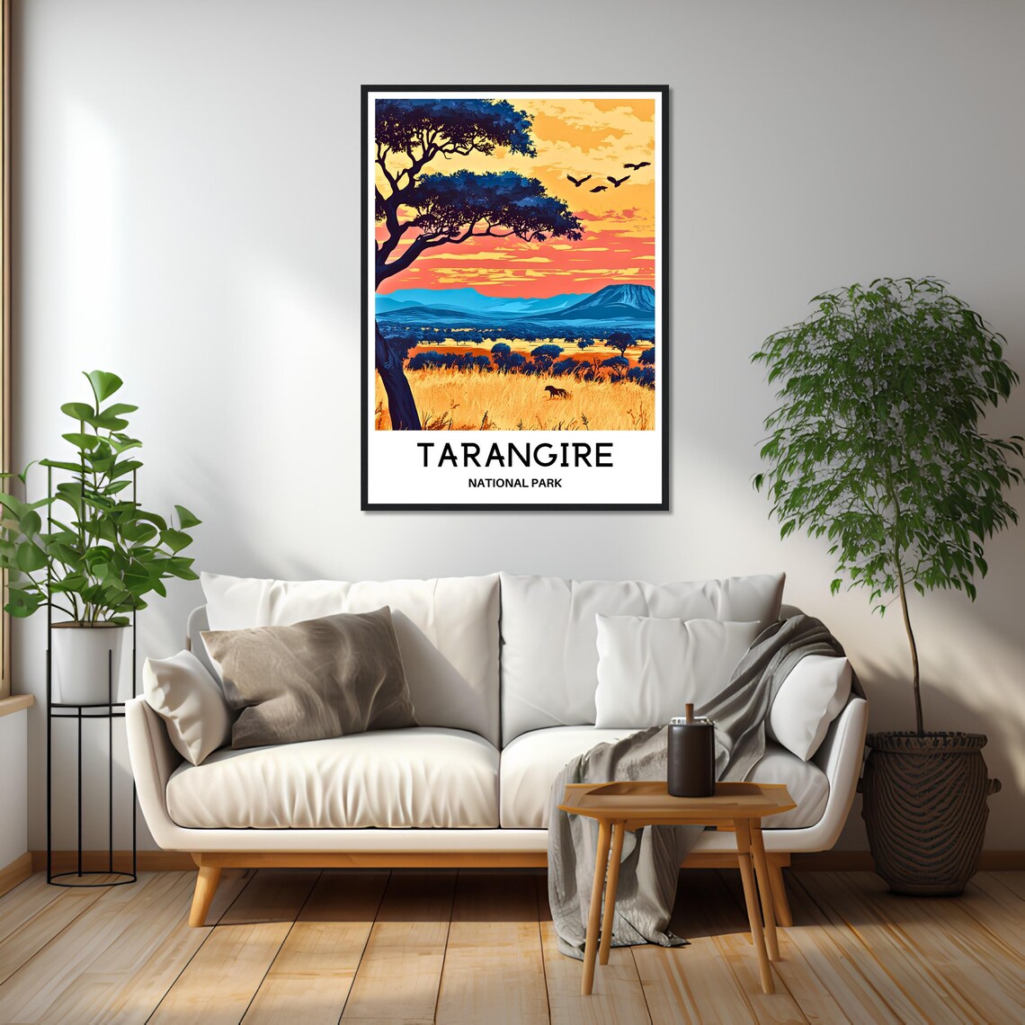 Tarangire National Park Golden Savannah Sunset Safari Scene Poster - Image 2