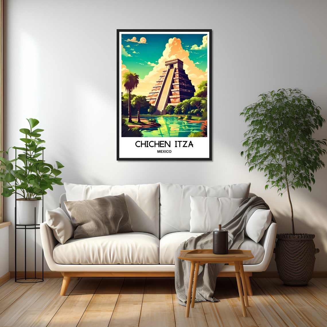 Chichen Itza Mexico Ancient Mayan Pyramid Ruins Travel Poster - Image 2