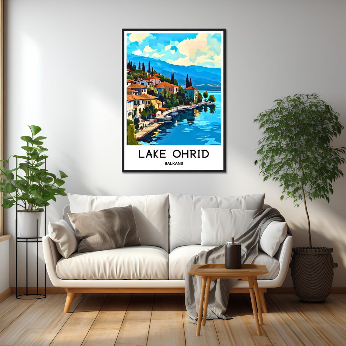 Lake Ohrid Balkans Lakeside Old Town Waterfront Travel Poster - Image 2