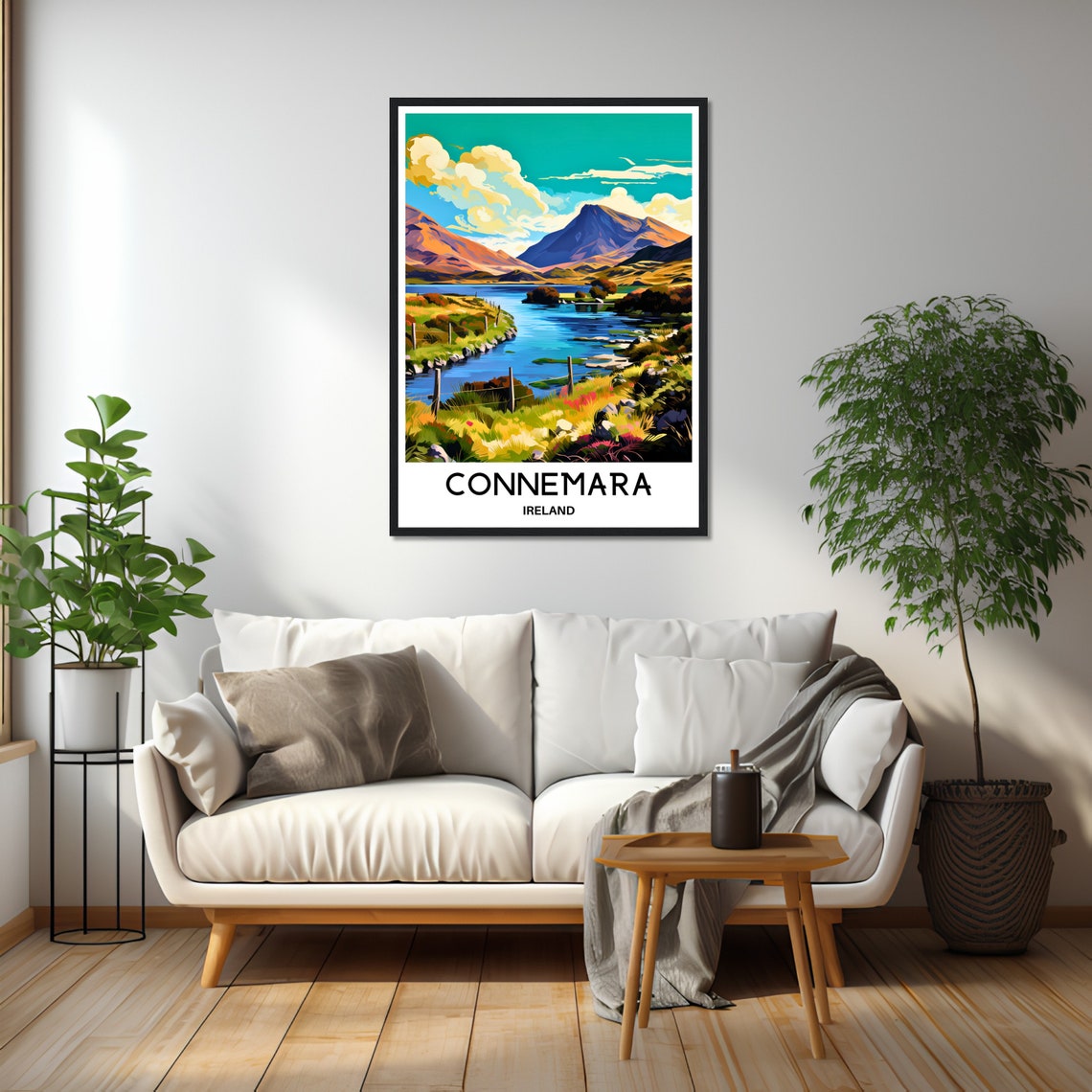 Connemara Ireland Lake Inlet Warm Light Mountain View Poster - Image 2