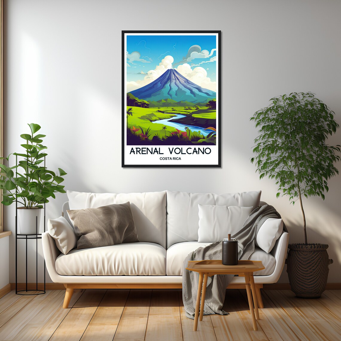 Arenal Volcano Costa Rica Tropical River Jungle Scene Travel Poster - Image 2