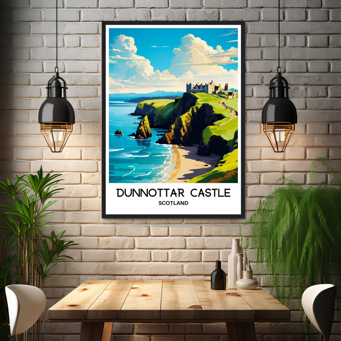 Dunnottar Castle Scotland Dramatic Cliff Coast Travel Poster - Image 3
