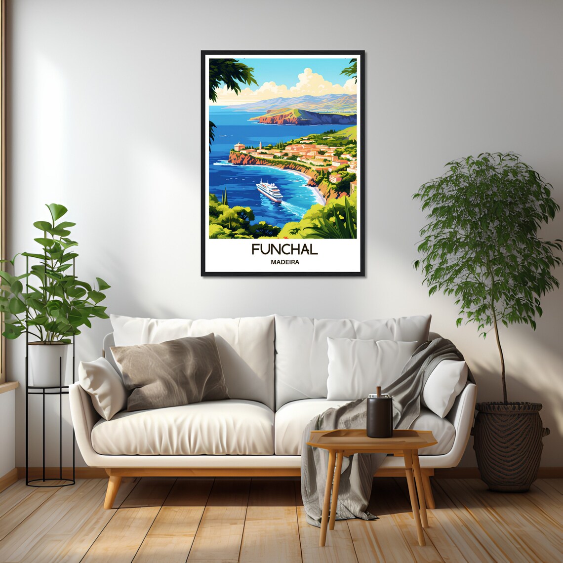 Funchal Travel Print Madeira Poster Portuguese Art Print Portugal Lover Gift Wall Hanging Madeira Island Home Decor Funchal Illustration - Image 2