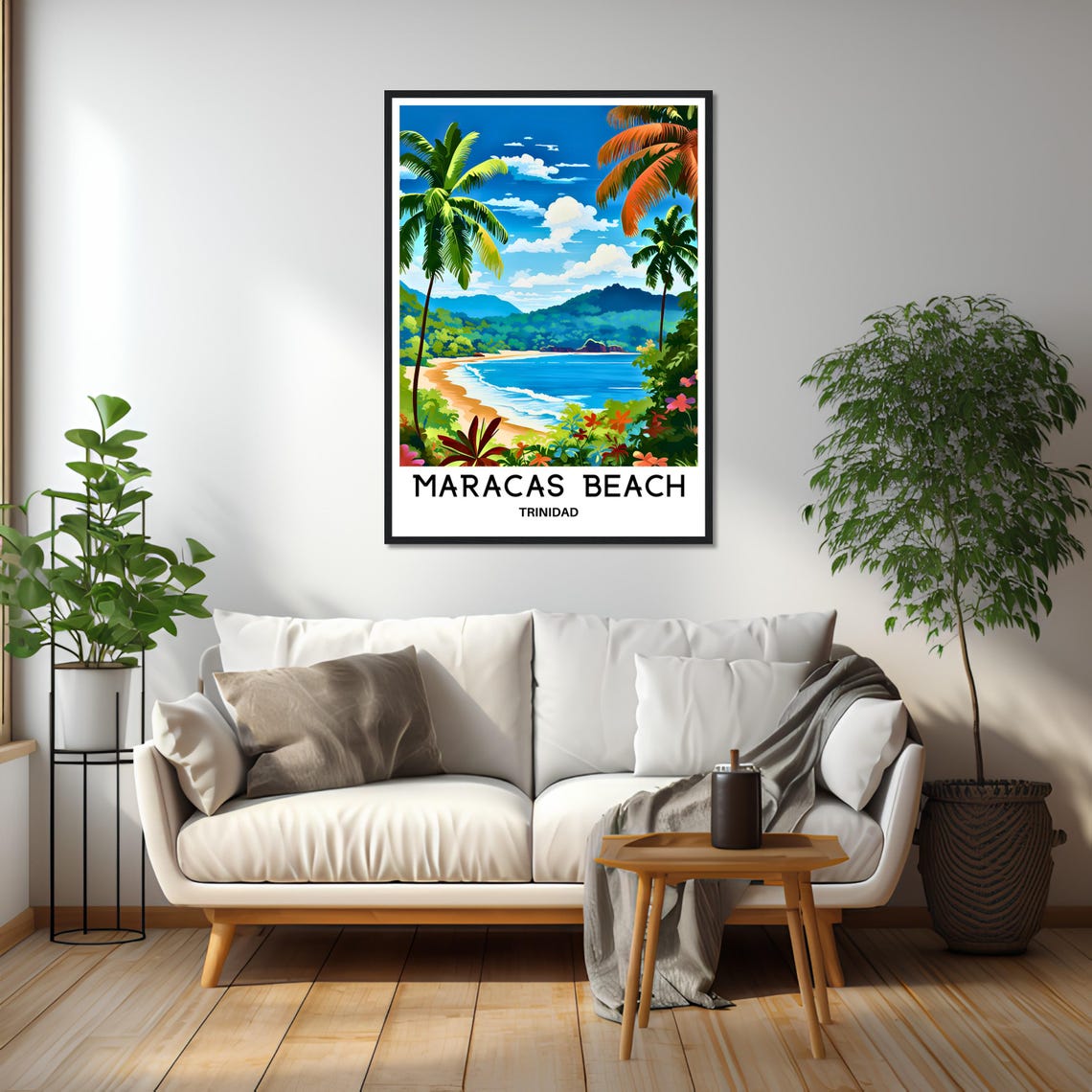 Maracas Beach Trinidad Tropical Cove With Tall Palm Trees Poster - Image 2