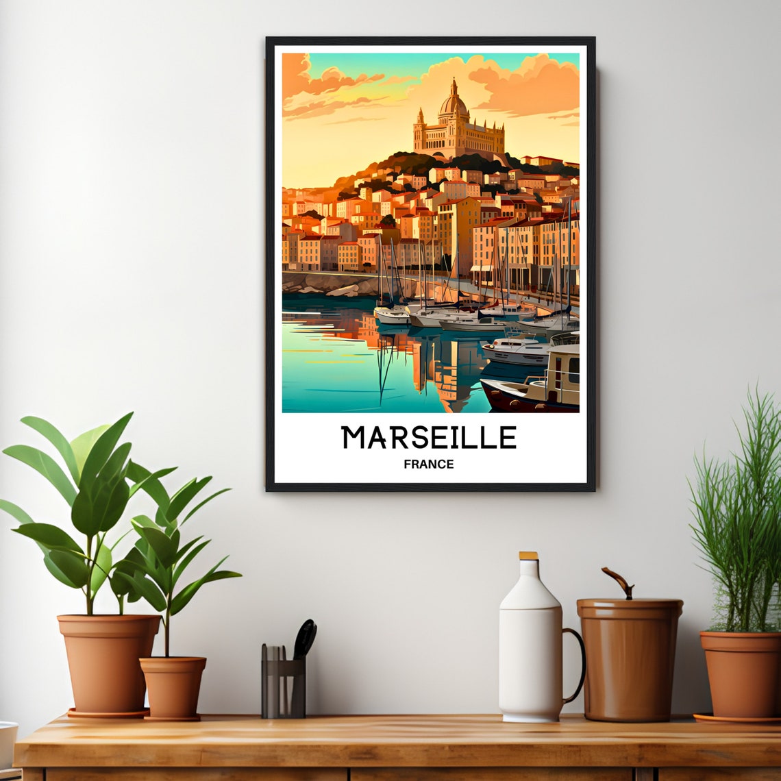 Marseille Travel Print Marseille Poster French Art Print France Lover Gift Wall Hanging Art Home Office Desk Decor Marseille Illustration - Image 3