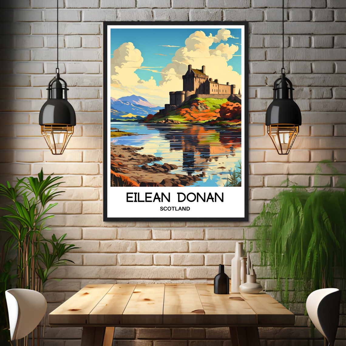 Eilean Donan Castle Scotland Loch Reflection Scenic Travel Poster - Image 3