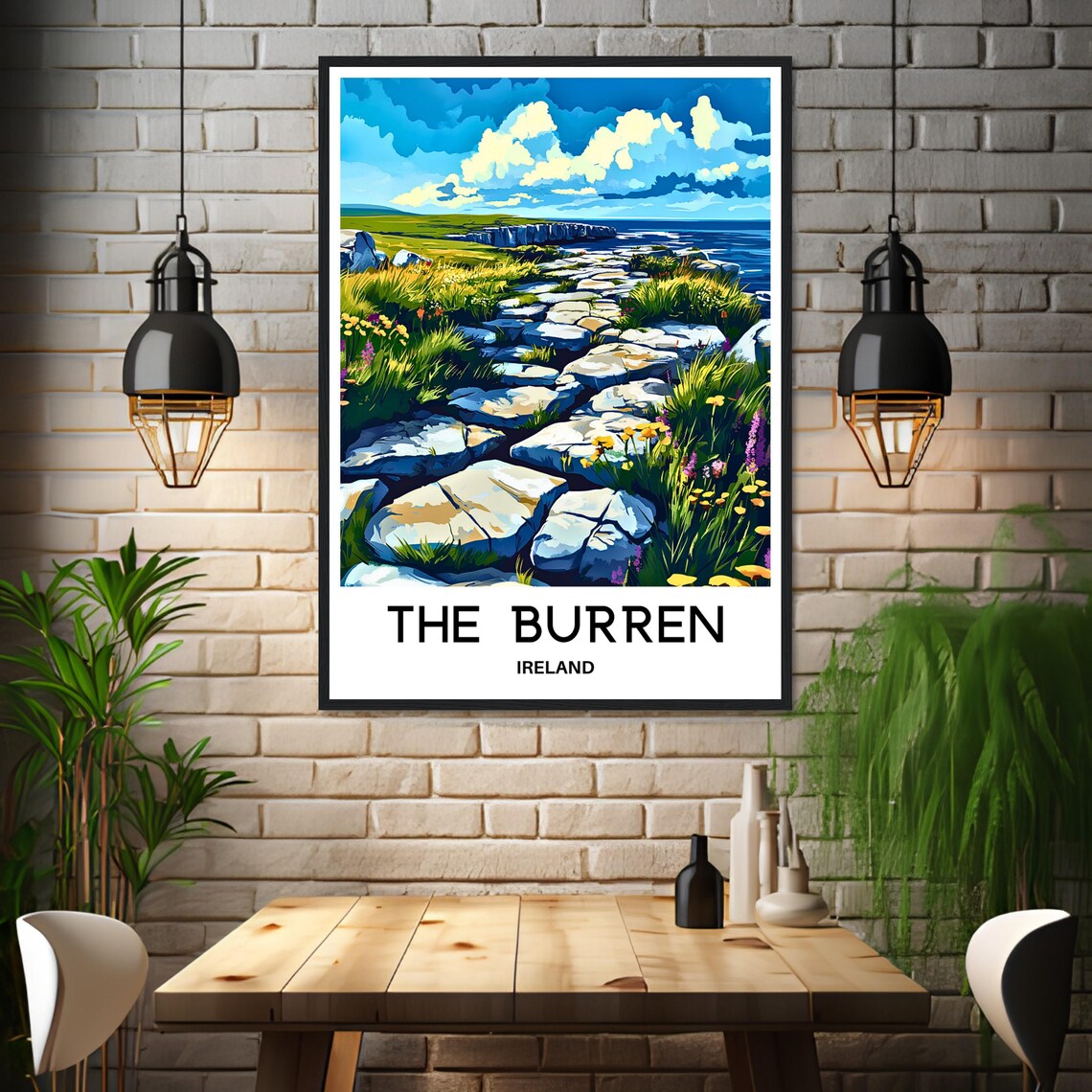 The Burren Travel Poster, Irish Landscape Art - Image 3