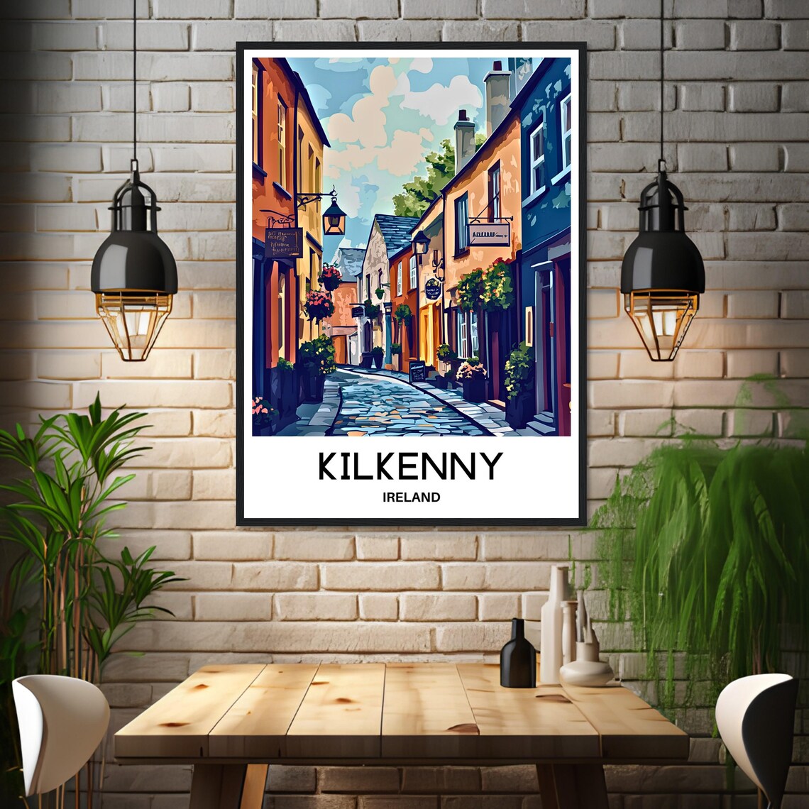 Kilkenny Travel Print Kilkenny Poster Irish Art Print Ireland Lover Gift Wall Hanging Art Kilkenny City Illustration Home Office Decor - Image 3
