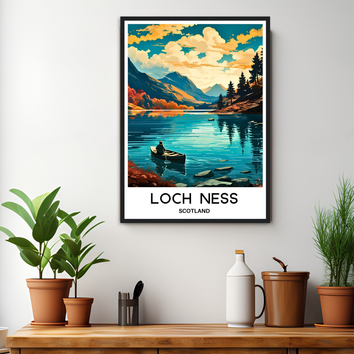 Loch Ness Travel Poster, Scotland Landscape Print - Image 3