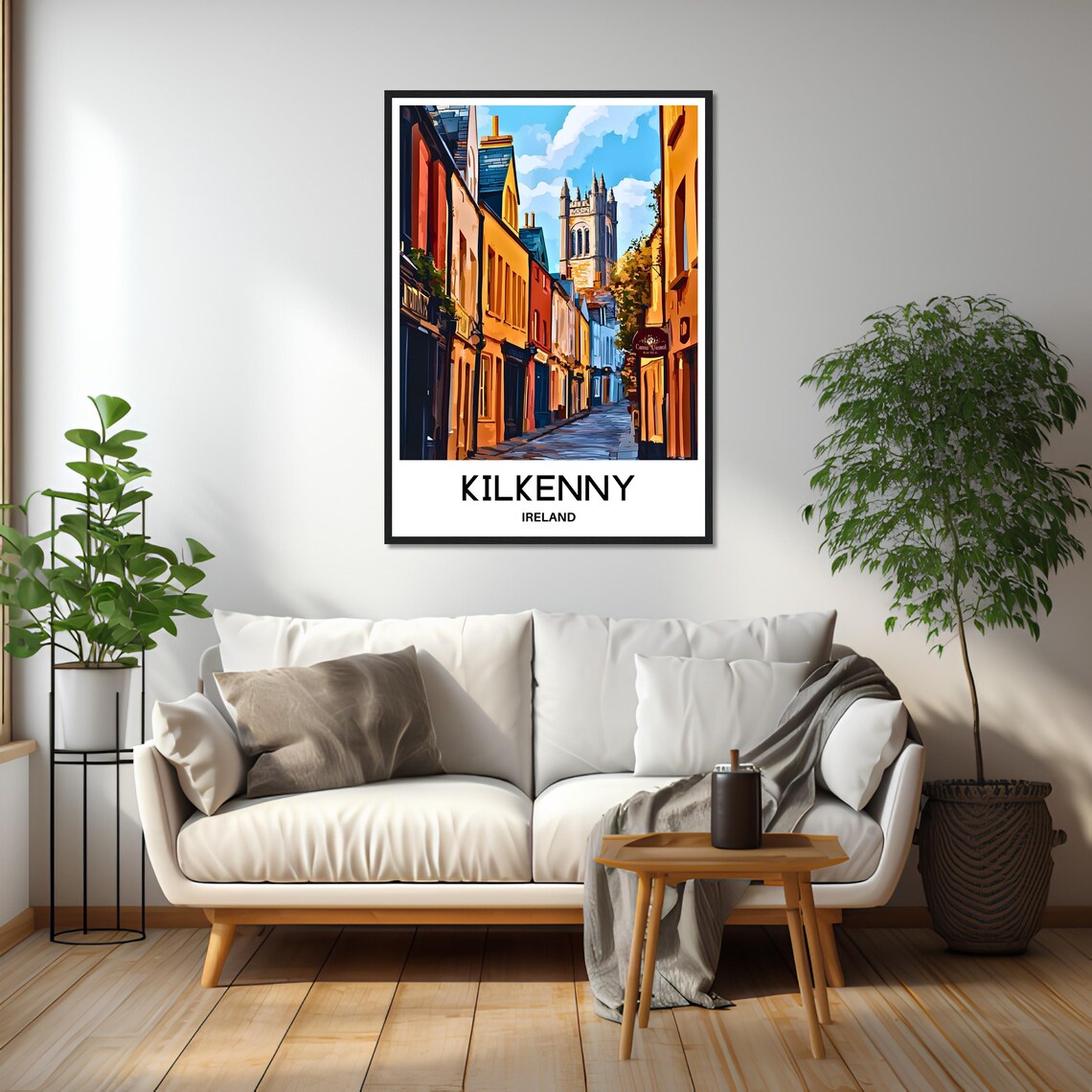 Kilkenny Ireland Historic Old Town Street Church Travel Poster - Image 2