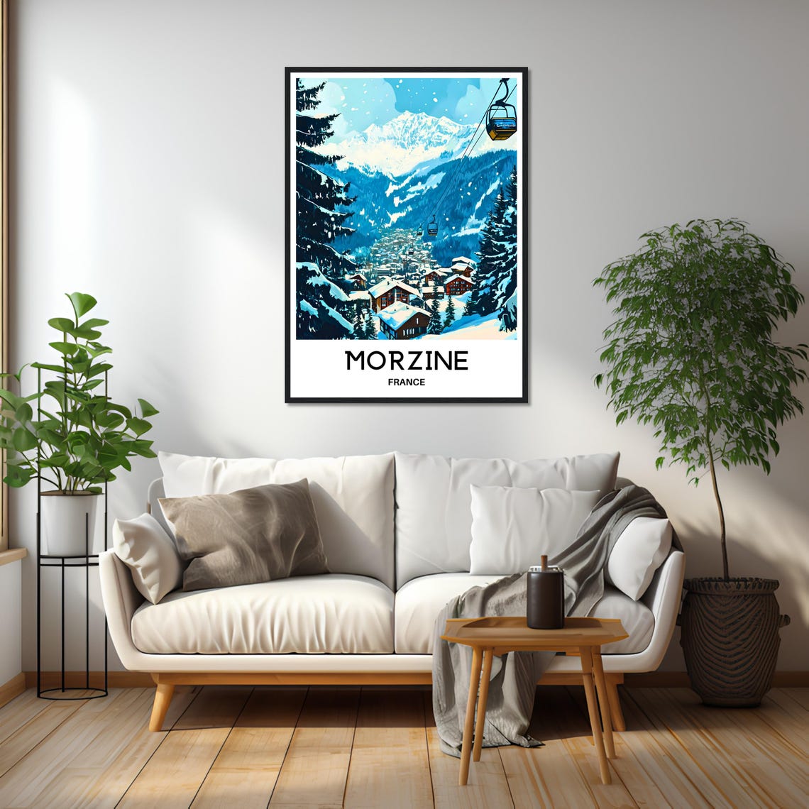 Morzine France Ski Resort Gondolas Snowy Village Travel Poster - Image 2