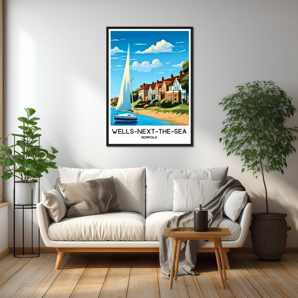 Wells-next-the-Sea Sailboat Norfolk English Coast Travel Poster - Image 2