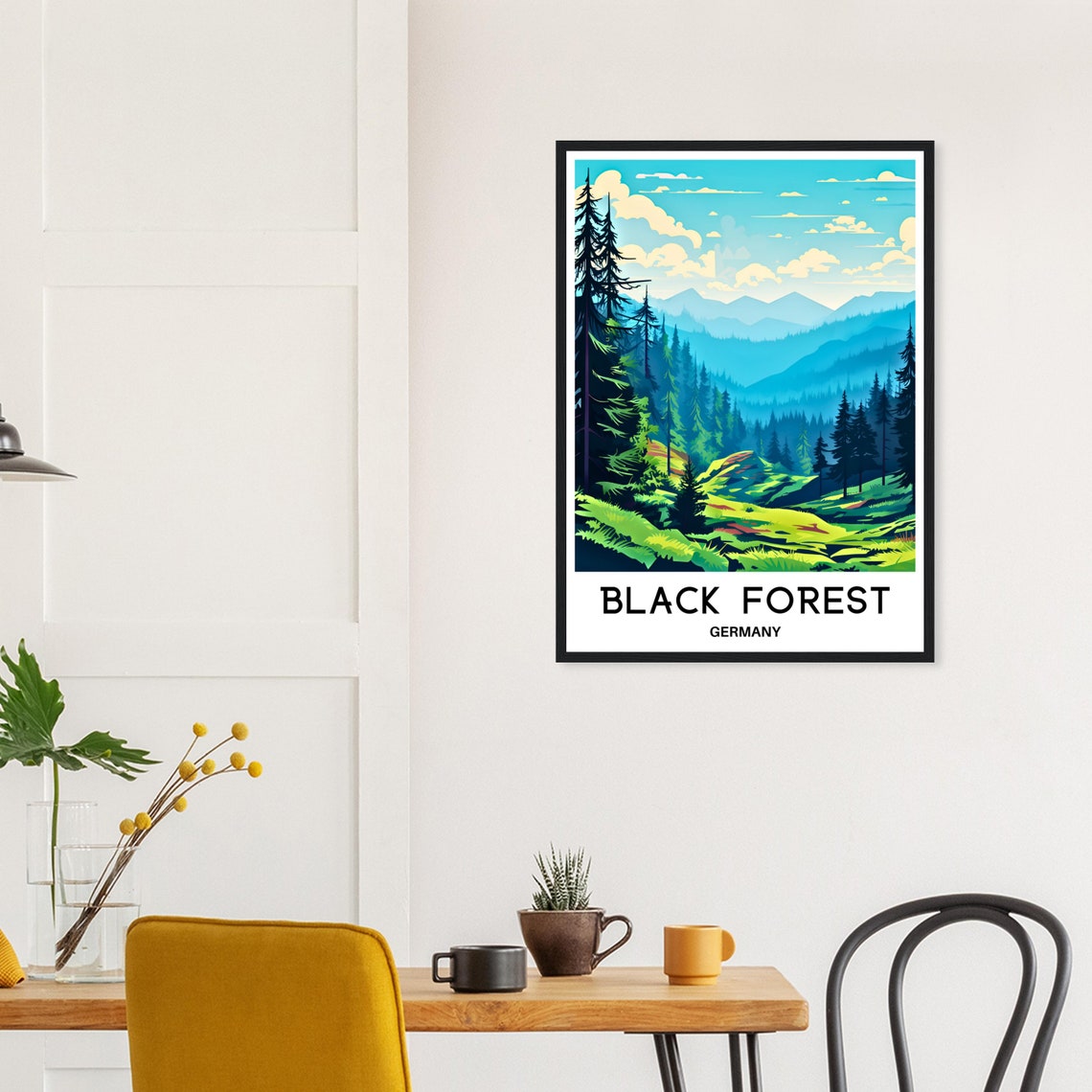 Black Forest Germany Pine Mountains Layered Vintage Travel Poster - Image 3