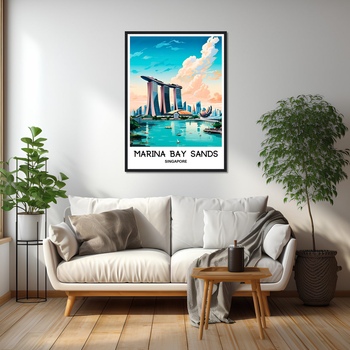 Marina Bay Sands Singapore Sunset Over the Bay Skyline Poster - Image 2