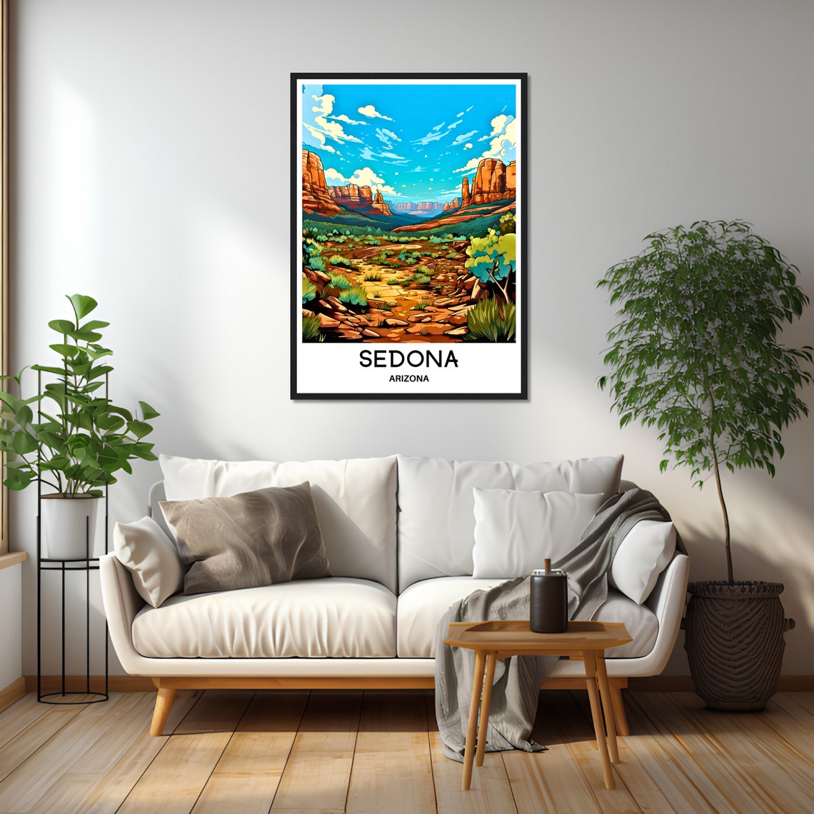 Sedona Arizona Desert Canyon Trail Red Rocks Daytime Travel Poster - Image 3