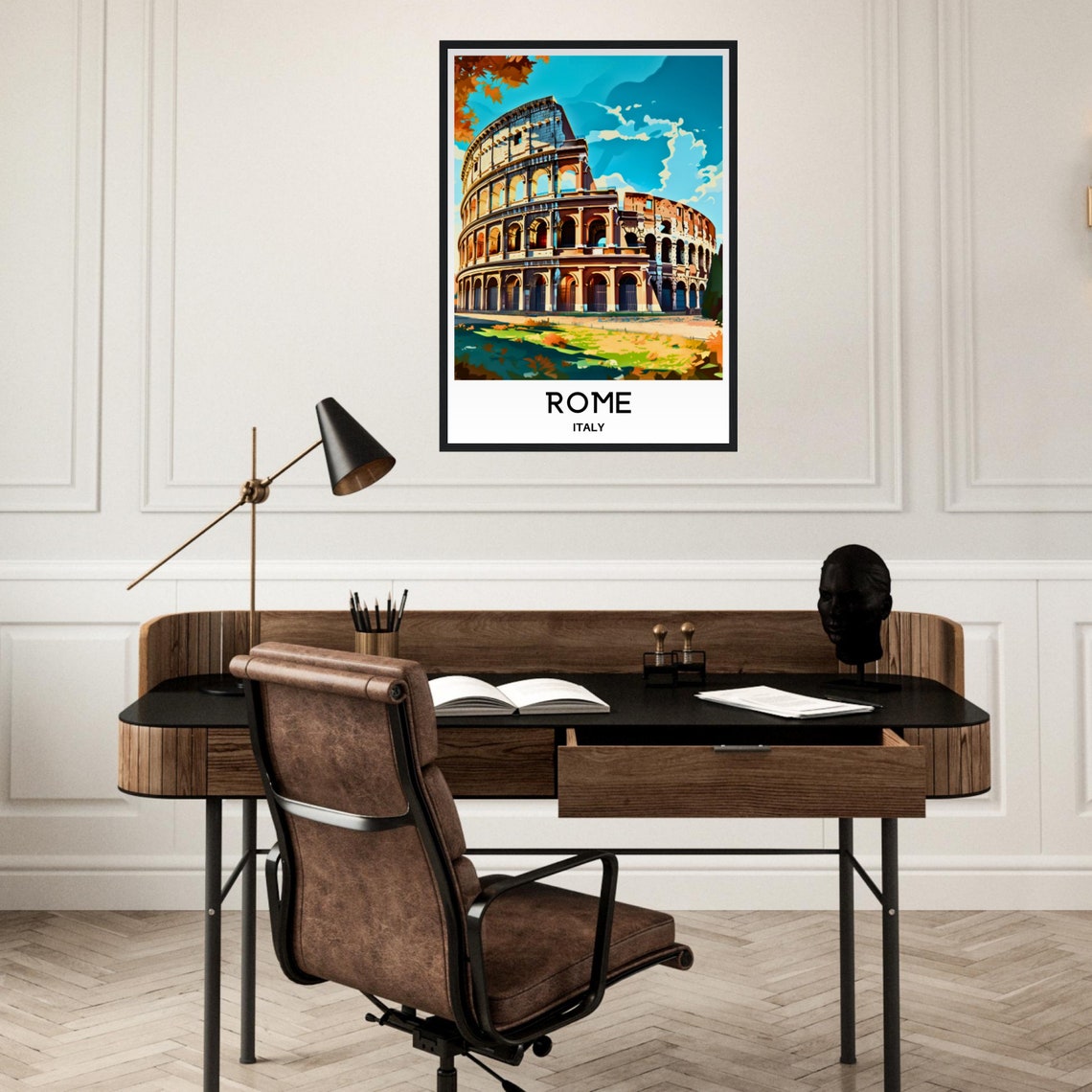 Rome Travel Poster Rome Travel Print Rome Gift Art Rome Travel Art Rome Italy Print Rome Lover Gift Rome Painting Rome Colosseum Print Rome - Image 2