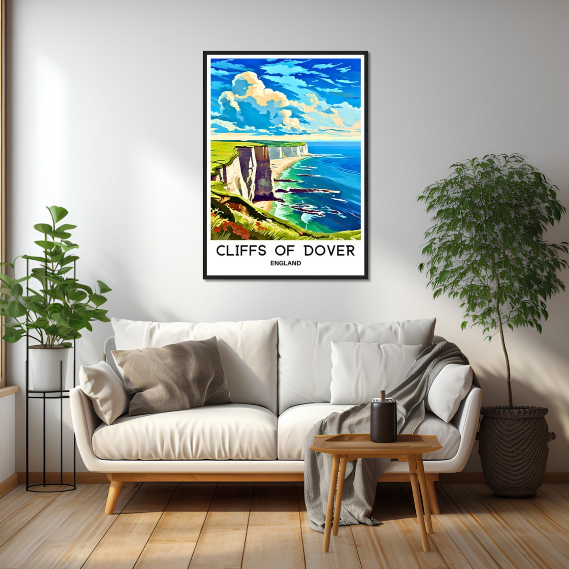 Cliffs of Dover England White Chalk Coastline View Travel Poster - Image 2